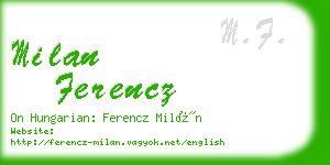 milan ferencz business card